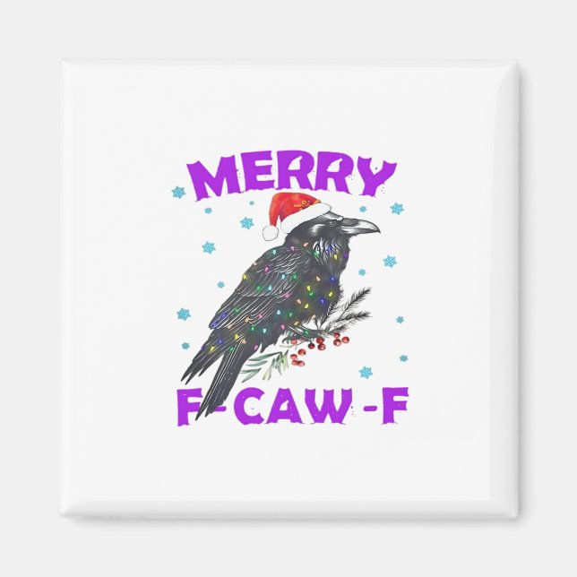 Aimant Funny Crow Christmas Classic Vintage Style (Devant)