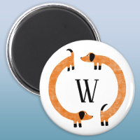 Funny Dachshund Saucisse Chien Monogramme