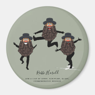 Aimant FUNNY Dancing RABBI Personnalisé avec texte