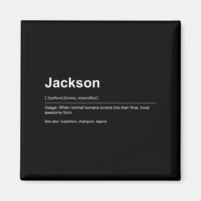 Aimant Funny Definition Quote For The Name Jackson _  (Devant)