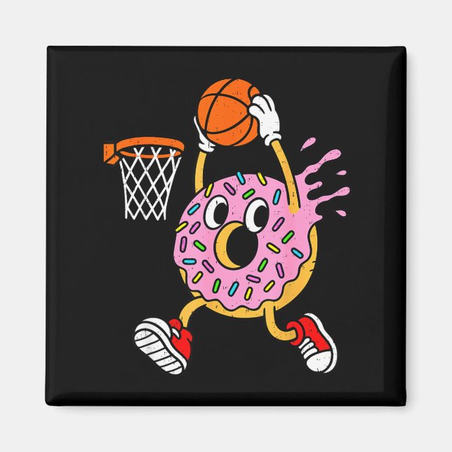 Aimant Funny Donut Dunking Basketball Doughnut Food Champ (Devant)