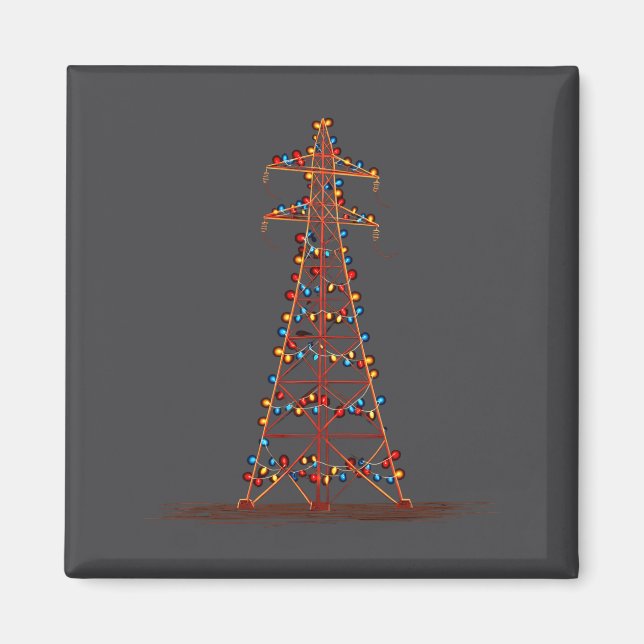 Aimant Funny Electric Pylon Christmas Graphics Lights Lov (Devant)