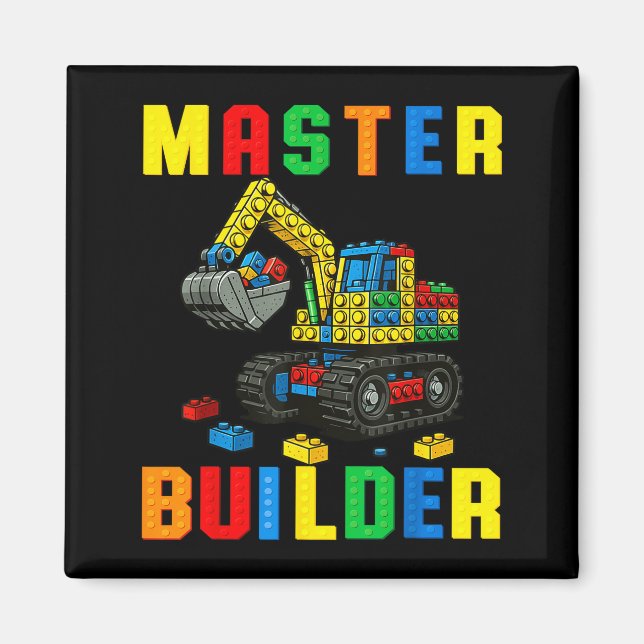 Aimant Funny Family Master Builder Building Bricks Blocks (Devant)