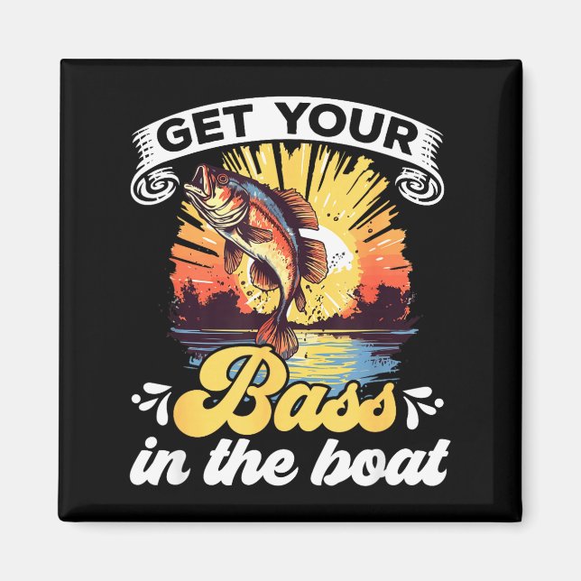 Aimant Funny Fishing Quote Hooked On B Fishing  (Devant)