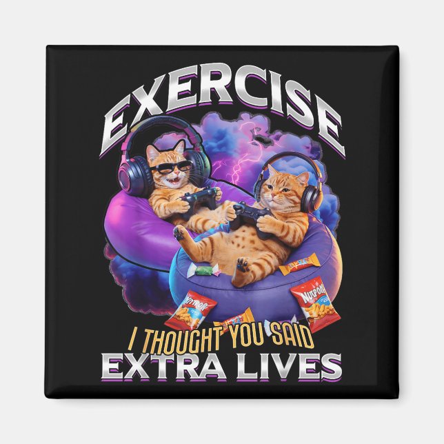 Aimant Funny Gaming Gamer Cat  (Devant)