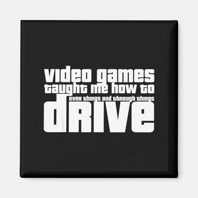 Aimant Funny Gaming New Driver Video Game Driving Instruc (Devant)