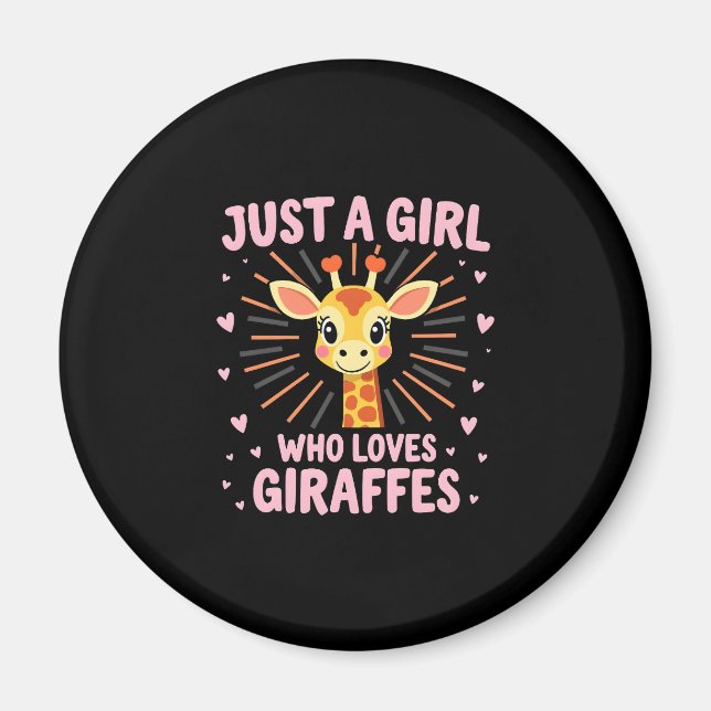 Aimant Funny Giraffe Design For Women Girls Safari Giraff (Devant)