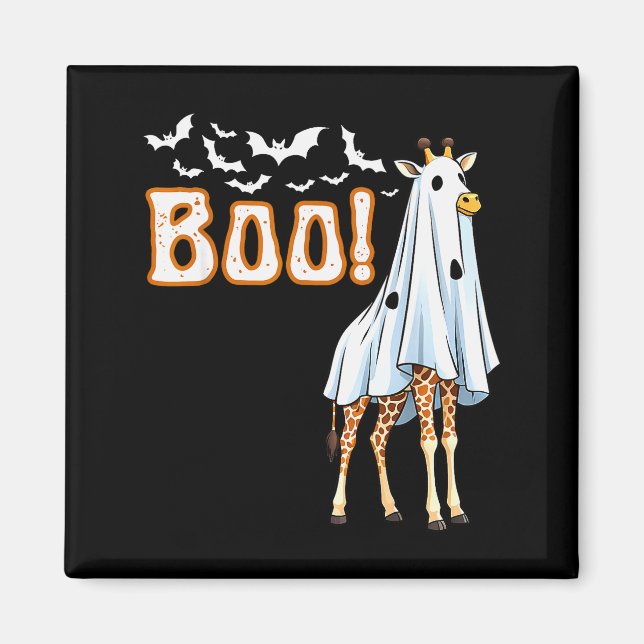 Aimant Funny Giraffe Ghost Boo Shirt Cute Animal Hallowee (Devant)