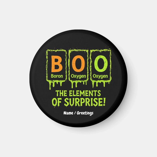Aimant Funny Halloween Boo Elements Science Surprise Cade (Devant)