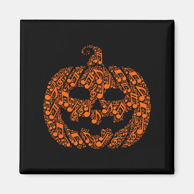 Aimant Funny Halloween Music Note Musician Jack O Lantern (Devant)