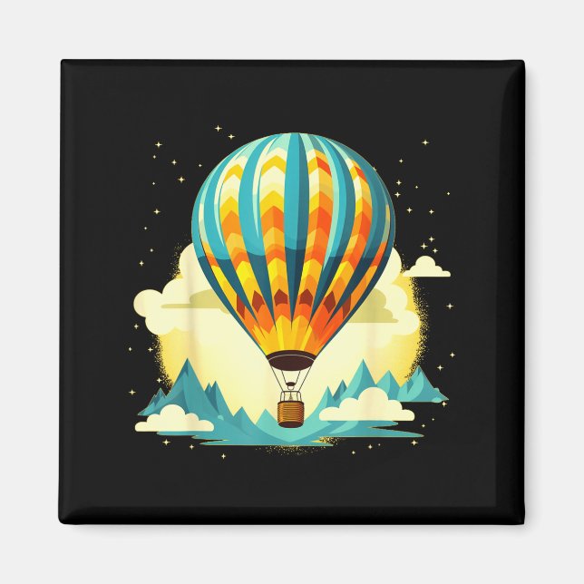 Aimant Funny Hot Air Balloon For New Adventures Lovers  (Devant)