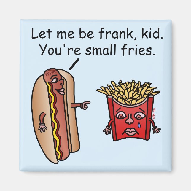 Aimant Funny Hot Dog French Fries (Devant)