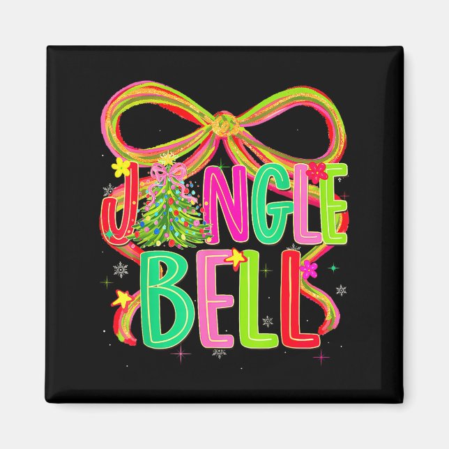 Aimant Funny Jingle Bells Coquette Bow Merry Christmas Gi (Devant)
