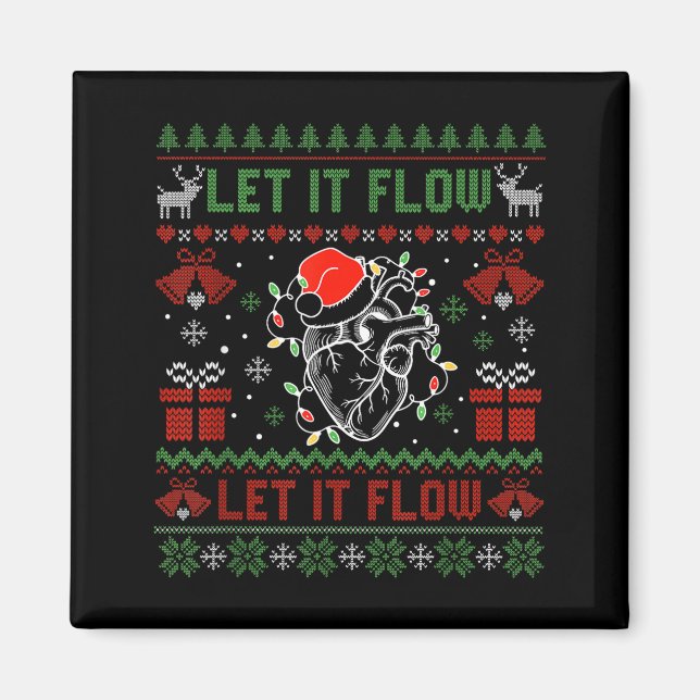 Aimant Funny Let It Flow Anatomy Heart Cardiac Nurse Grou (Devant)