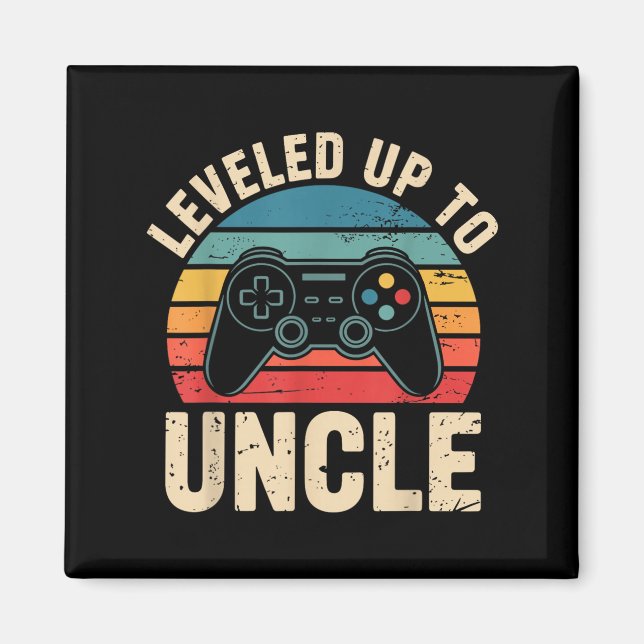 Aimant Funny Leveled Up To Uncle Video Gamers Gaming Cute (Devant)