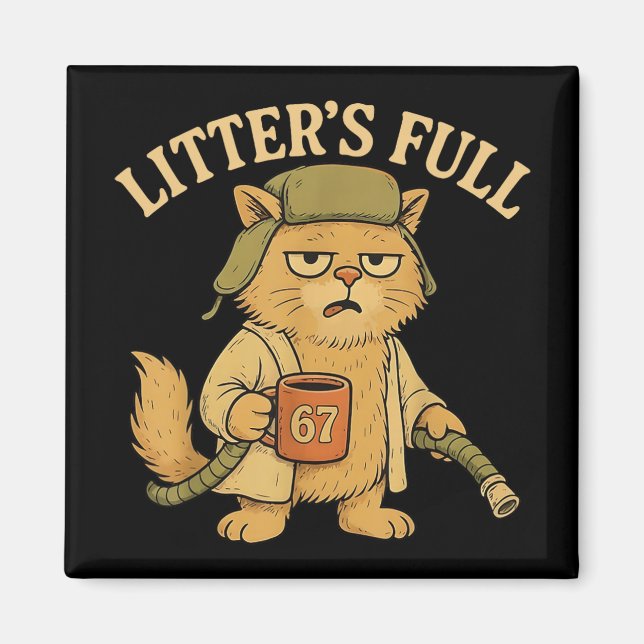 Aimant Funny Litter’s Full Cat Parody 67 Six Seven Meme  (Devant)