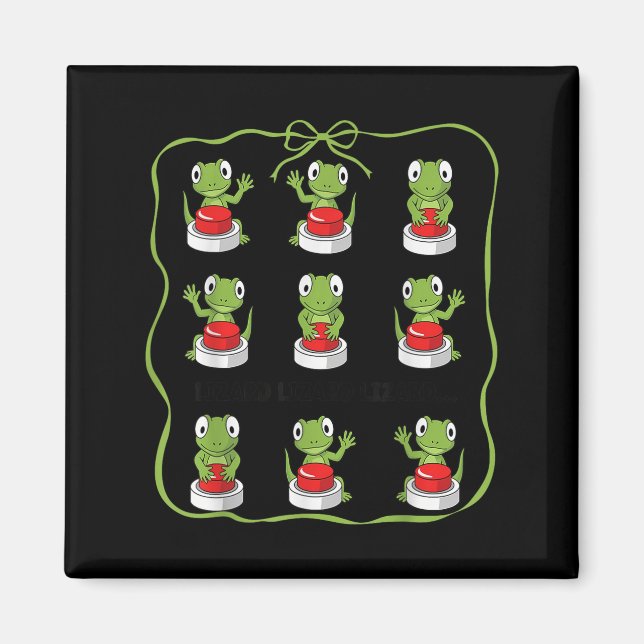 Aimant Funny Lizard Lizard Lizard Bouton animal Mème (Devant)