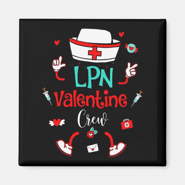 Aimant Funny Lpn Valentines Day Nurse Crew Family Group N (Devant)