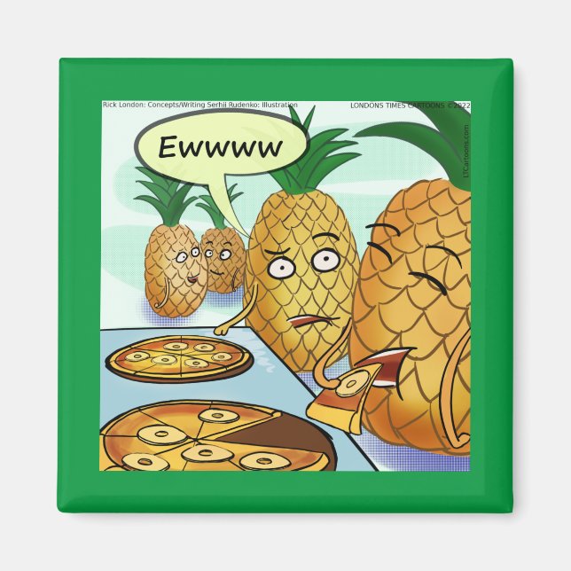 Aimant Funny LTCartoons Pineapple Pizza Comic Fridge (Devant)