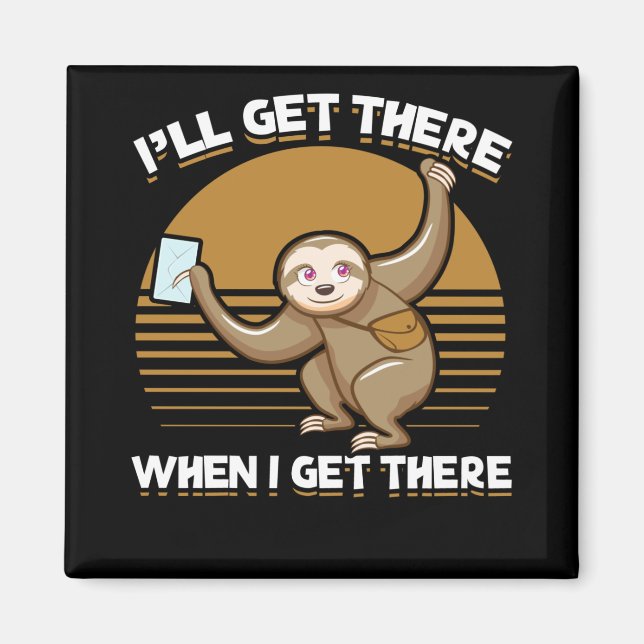 Aimant Funny Mailman Sloth Postal Worker (Devant)