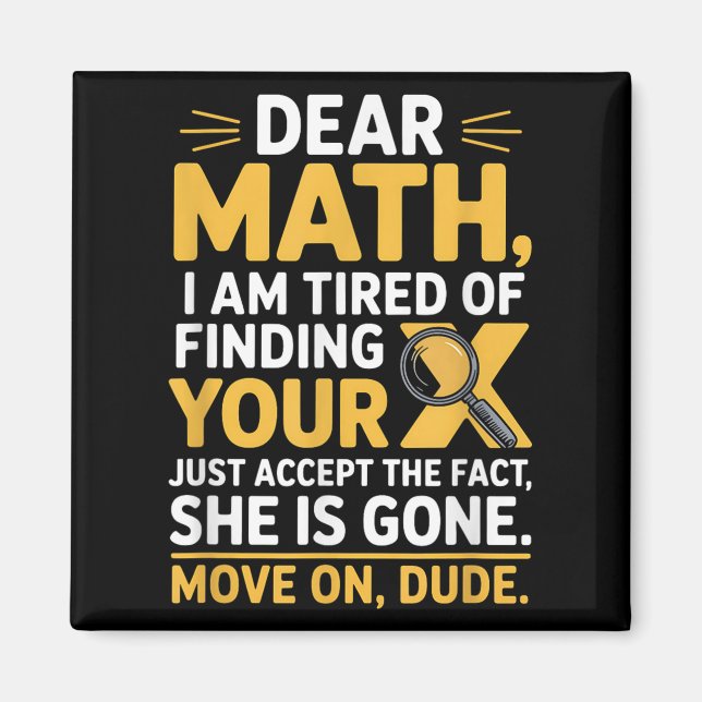 Aimant Funny Math Design For Boys Girls Math Teachers Men (Devant)