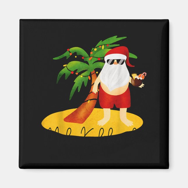 Aimant Funny Mele Kalikimaka Aloha Christmas Hawaiian San (Devant)