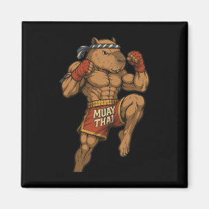 Aimant Funny Muay Thai Capybara Thai Boxe Arts martiaux