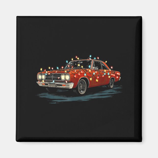 Aimant Funny Muscle Car Christmas Graphics Lights Lover  (Devant)