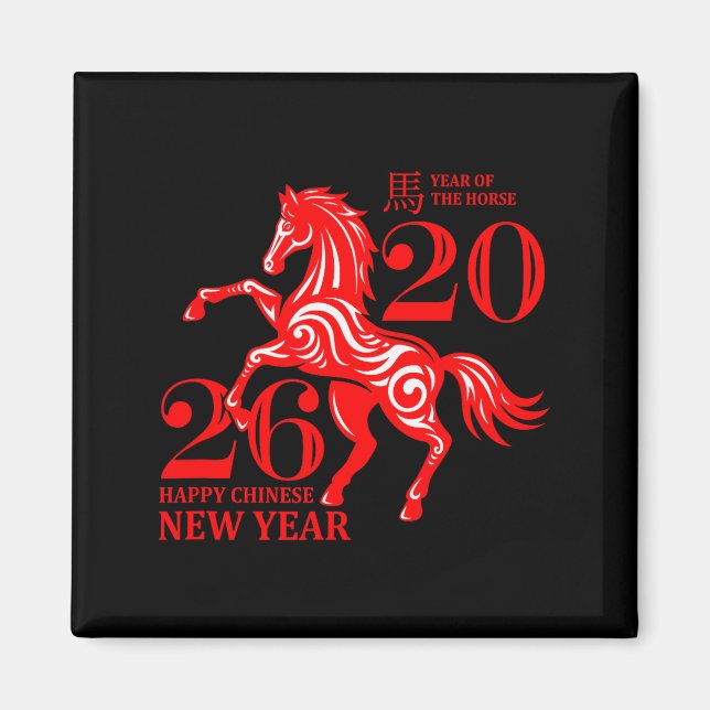 Aimant Funny New Years - Happy Chinese New Year 2026 - Fi (Devant)