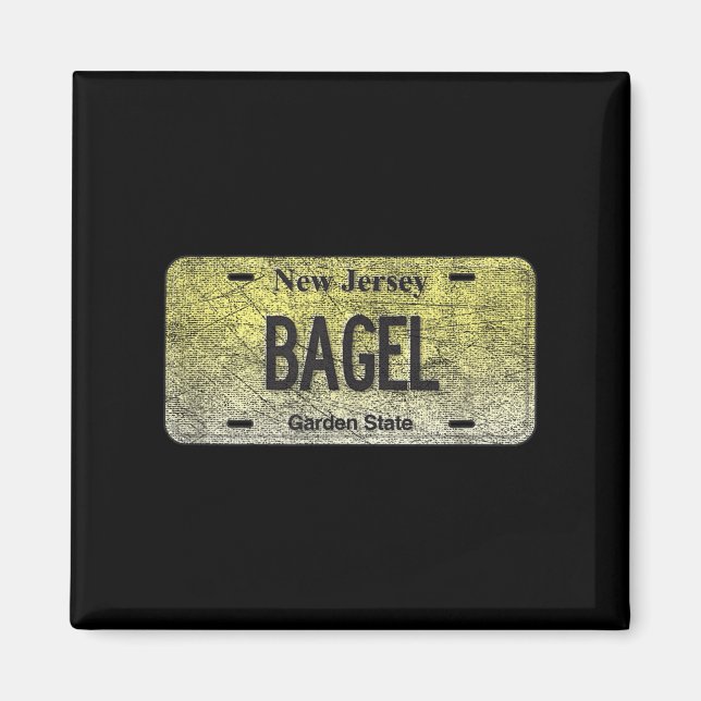 Aimant Funny Nj State Vanity License Plate Bagel  (Devant)