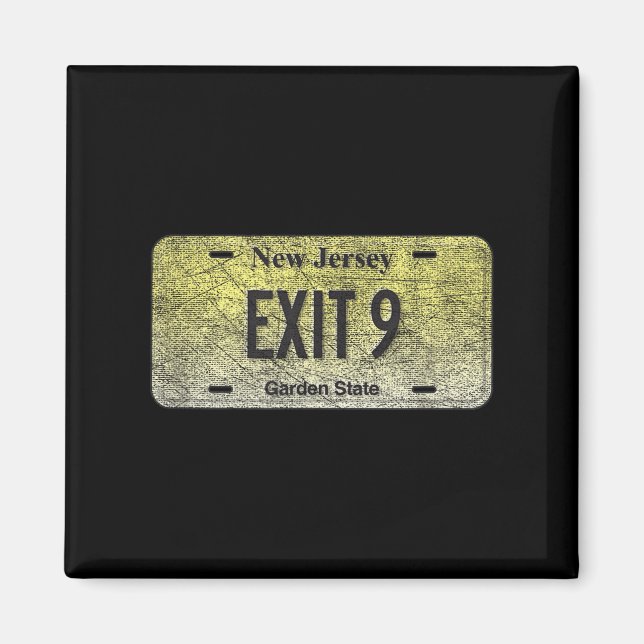 Aimant Funny Nj State Vanity License Plate Exit 9  (Devant)