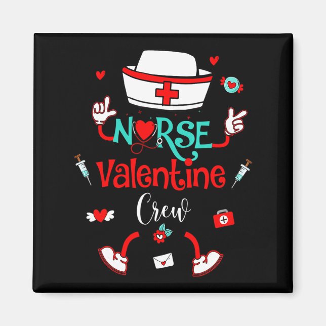 Aimant Funny Nurse Valentines Day Nurse Crew Family Group (Devant)