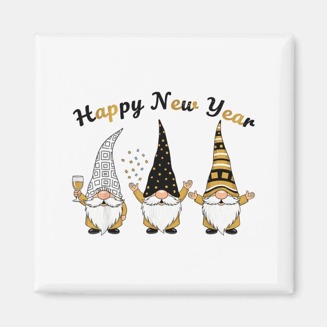 Aimant Funny Nye Gnome Shirts For Women, Happy New Year 2 (Devant)