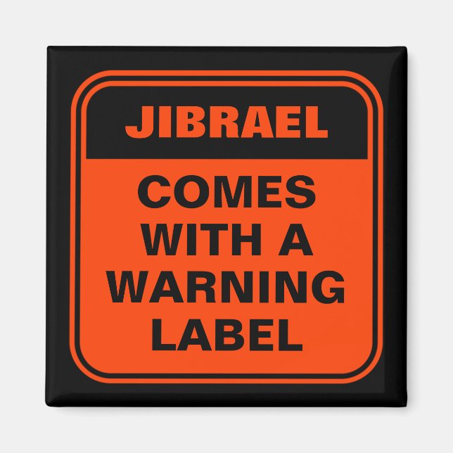 Aimant Funny orange est livré avec étiquette d'avertissem (Devant)