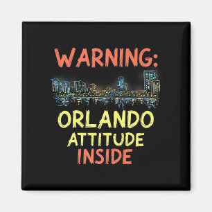 Aimant Funny Orlando Florida Night Skyline Vintage Premiu