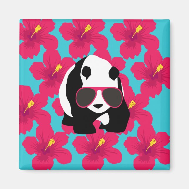 Aimant Funny Panda Bear Beach Bum Cool Lunettes de soleil (Devant)