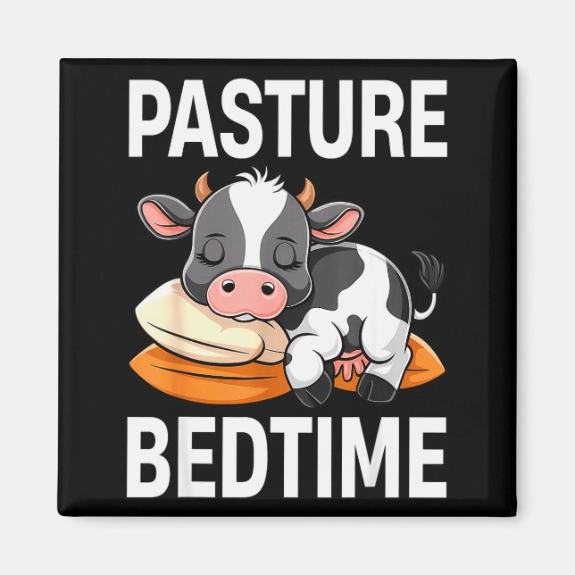 Aimant Funny Pasture Bedtime Cute Cow Pajamas Pj Sleep  (Devant)