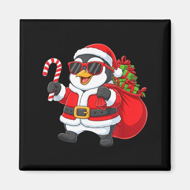Aimant Funny Penguin Christmas Santa Outfit Xmas Boys Gir (Devant)