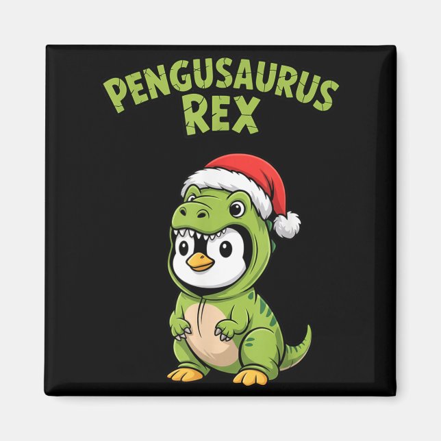 Aimant Funny Penguin T-rex Costume Christmas Kids Boys  (Devant)