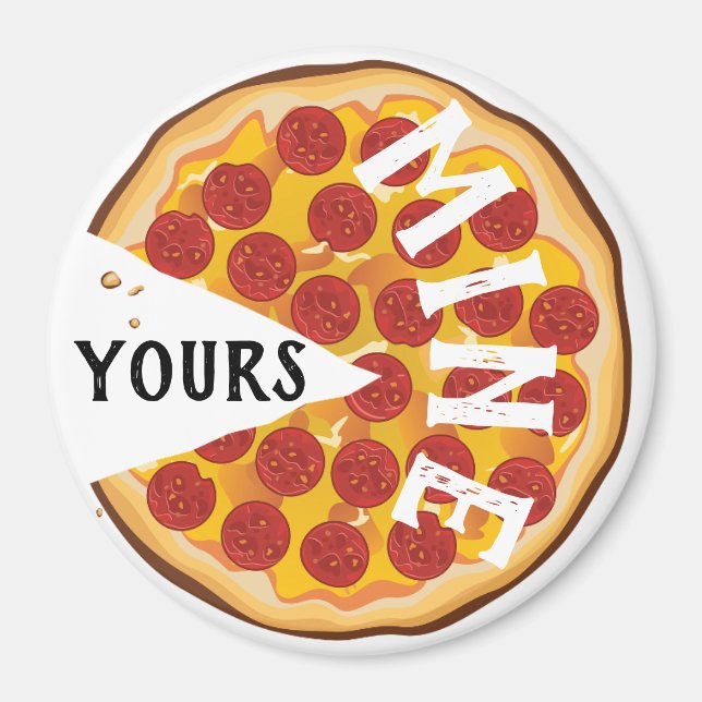 Aimant Funny pepperoni pizza mignonne foodie (Devant)