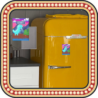 Aimant Funny Pixel Gamer Pixelated- Dinosaur Illustration