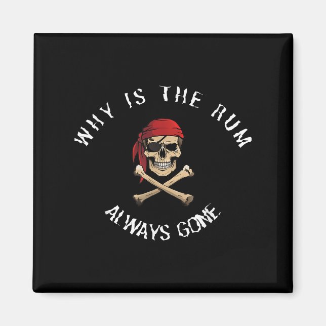 Aimant Funny Rate Quote - Why Is The Rum Always Gone_ , S (Devant)