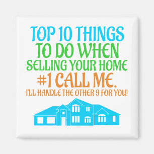 Aimant Funny Real Estate Agent Broker Realtor Cute House