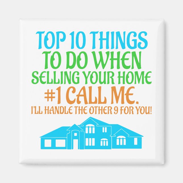 Aimant Funny Real Estate Agent Broker Realtor Cute House (Devant)