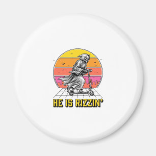 Aimant Funny Reaper Scooter Vintage Sunset Conception de 