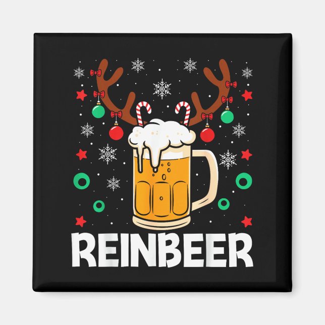 Aimant Funny Reinbeer Winedeer Beer Wine Matching Couples (Devant)