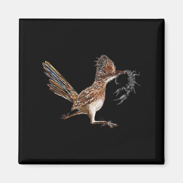Aimant Funny Roadrunner Scorpion Road Runner Bird Hunter (Devant)