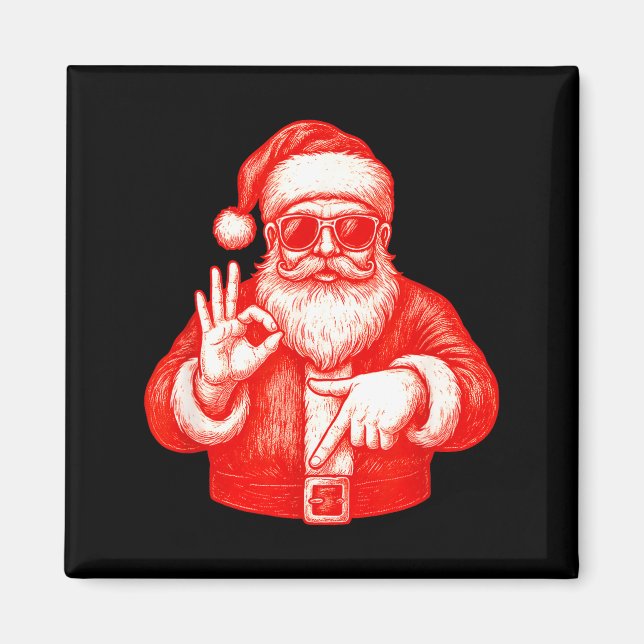 Aimant Funny Santa 6 7 Meme Design _ Christmas Math Humor (Devant)