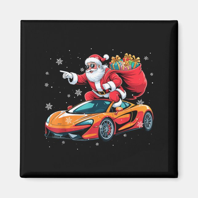 Aimant Funny Santa Driving Srt Car Xmas Pajama Christmas  (Devant)