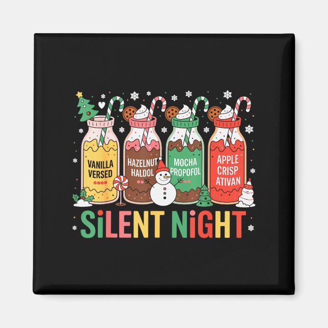 Aimant Funny Santa Profol Silent Night Icu Nurses Merry C (Devant)